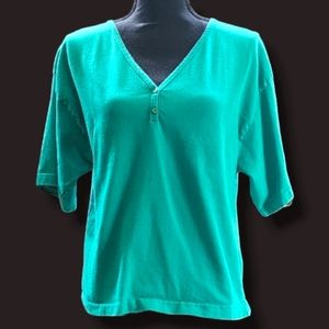 Headliners 3/4 Sleeve Top in Green